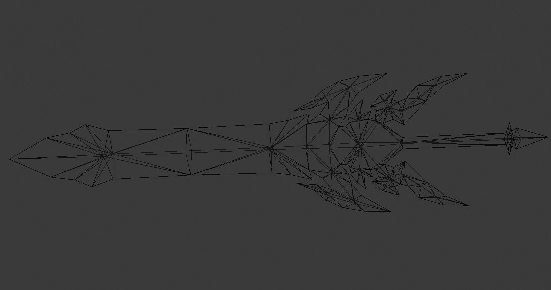 Futuristic Sword Low-poly 3D model_4