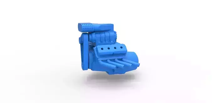 Engine V8 for mud dragster Scale 1 to 25 3D print model