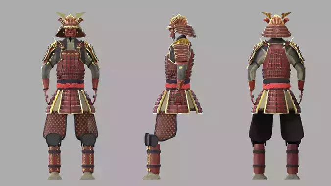 Samurai Armor Game Ready PBR Low-poly 3D model