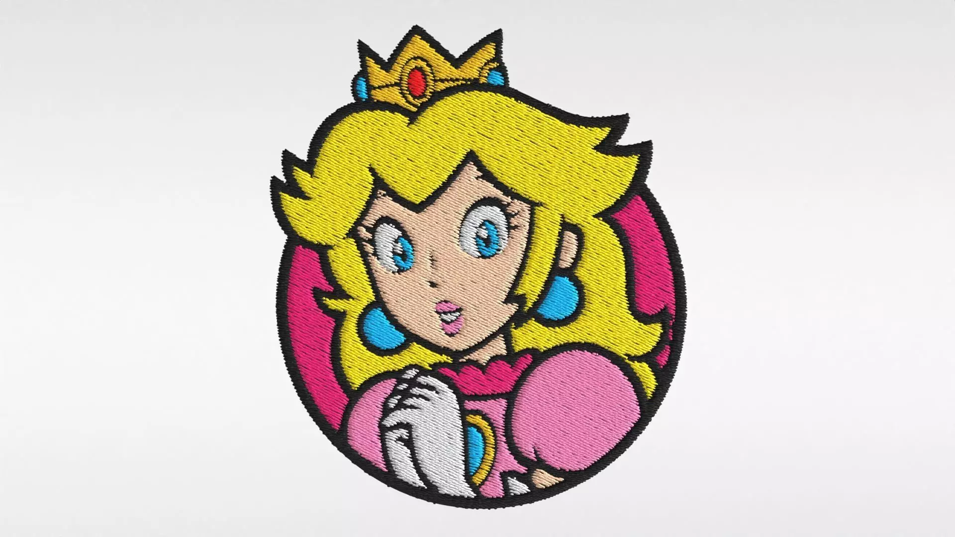 Embroidered Patch Princess Peach Low-poly 3D model