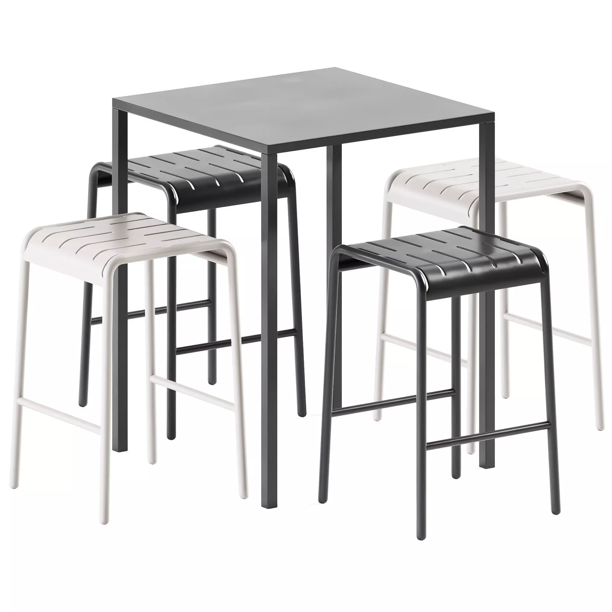 Iron High Table and Easy High Stool by Connubia 3D model
