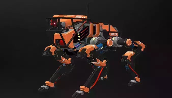 Robot Dog Low-poly 3D model