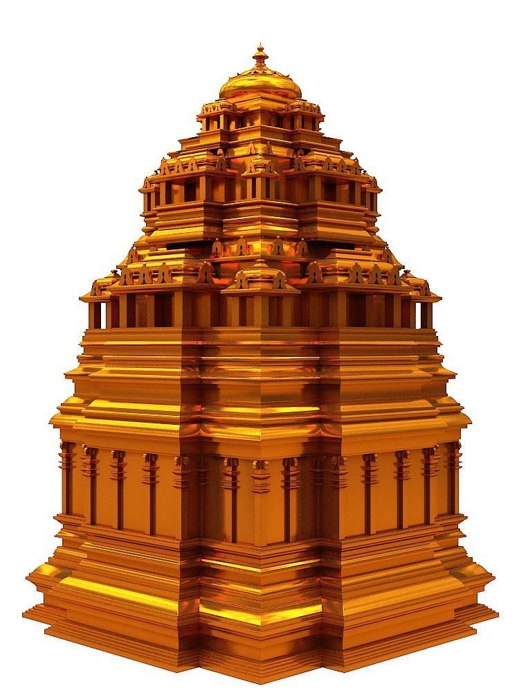 Hindu temple 3D model_1