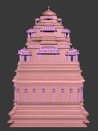 Hindu temple 3D model_8