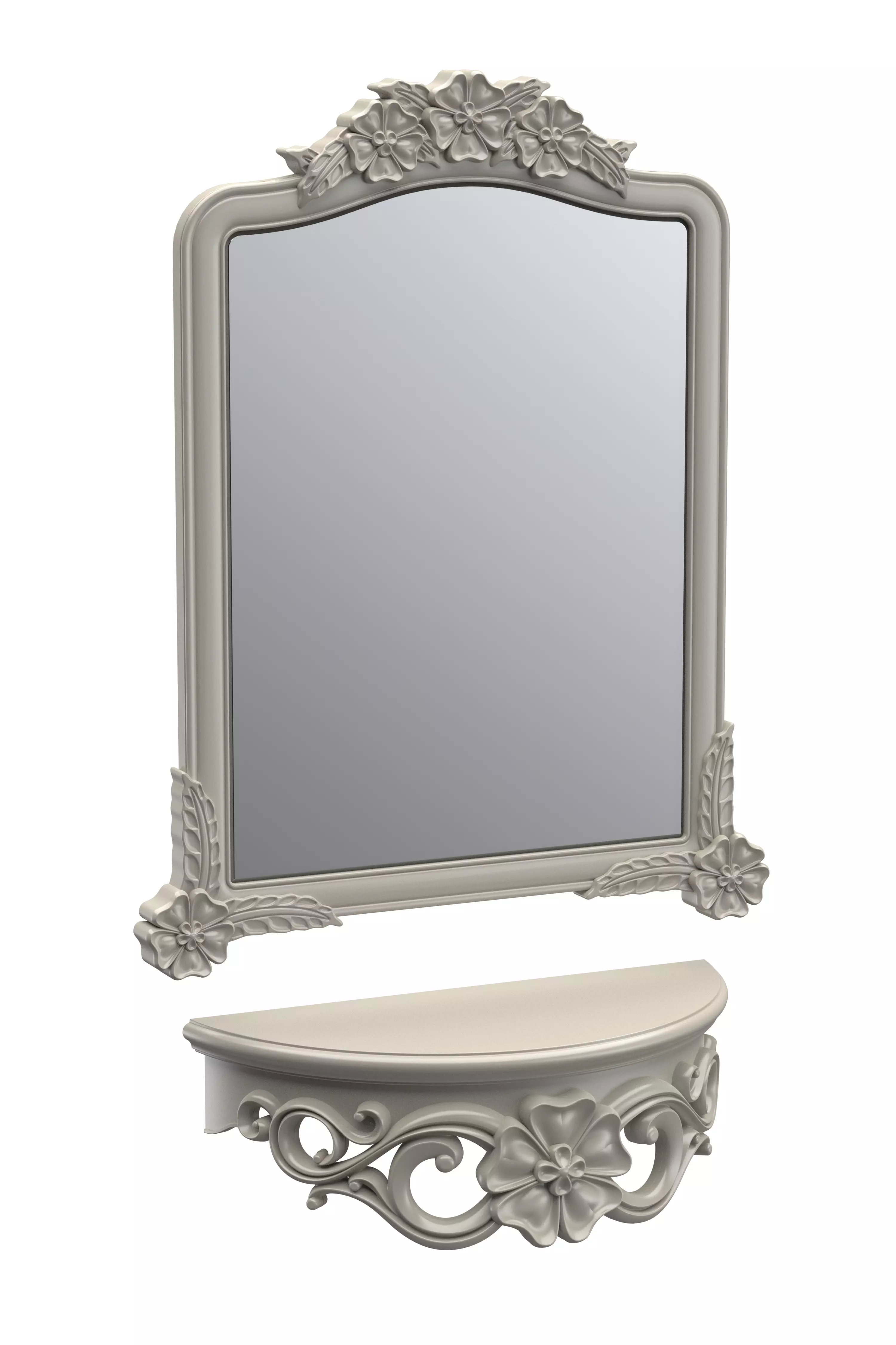 Mirror frame and Console 3D model_0
