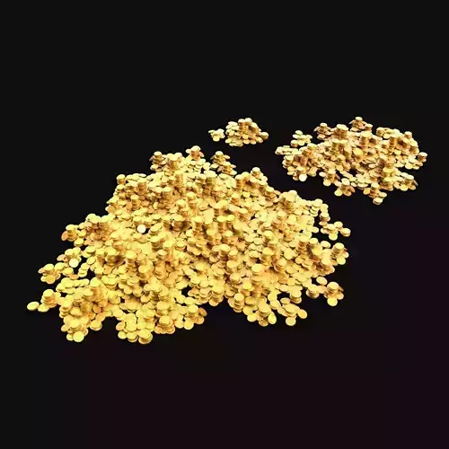 GOLD COINS TREASURE PILE MOUND QUEST LOOT Low-poly 3D model