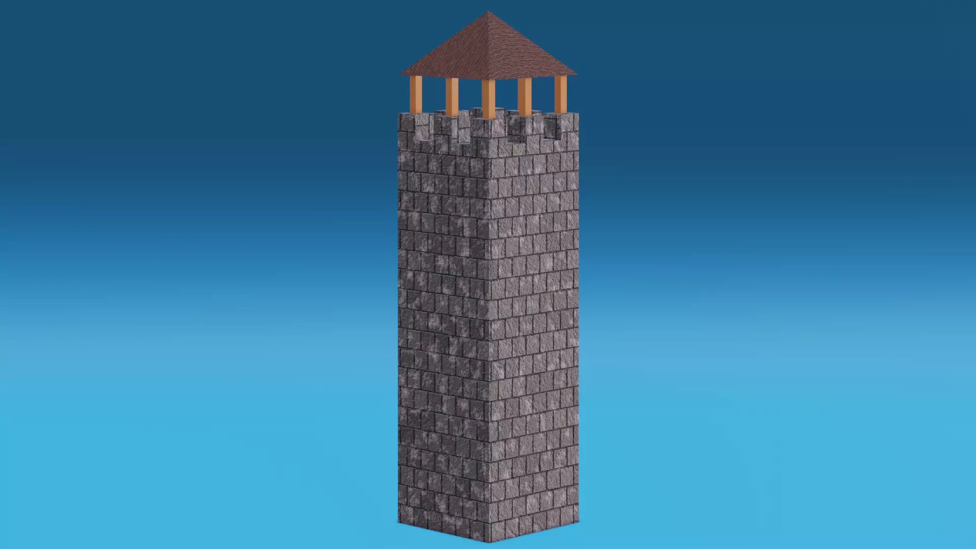 Stone Tower Low-poly 3D model_0