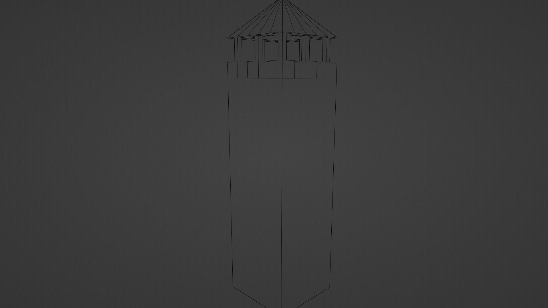 Stone Tower Low-poly 3D model_6