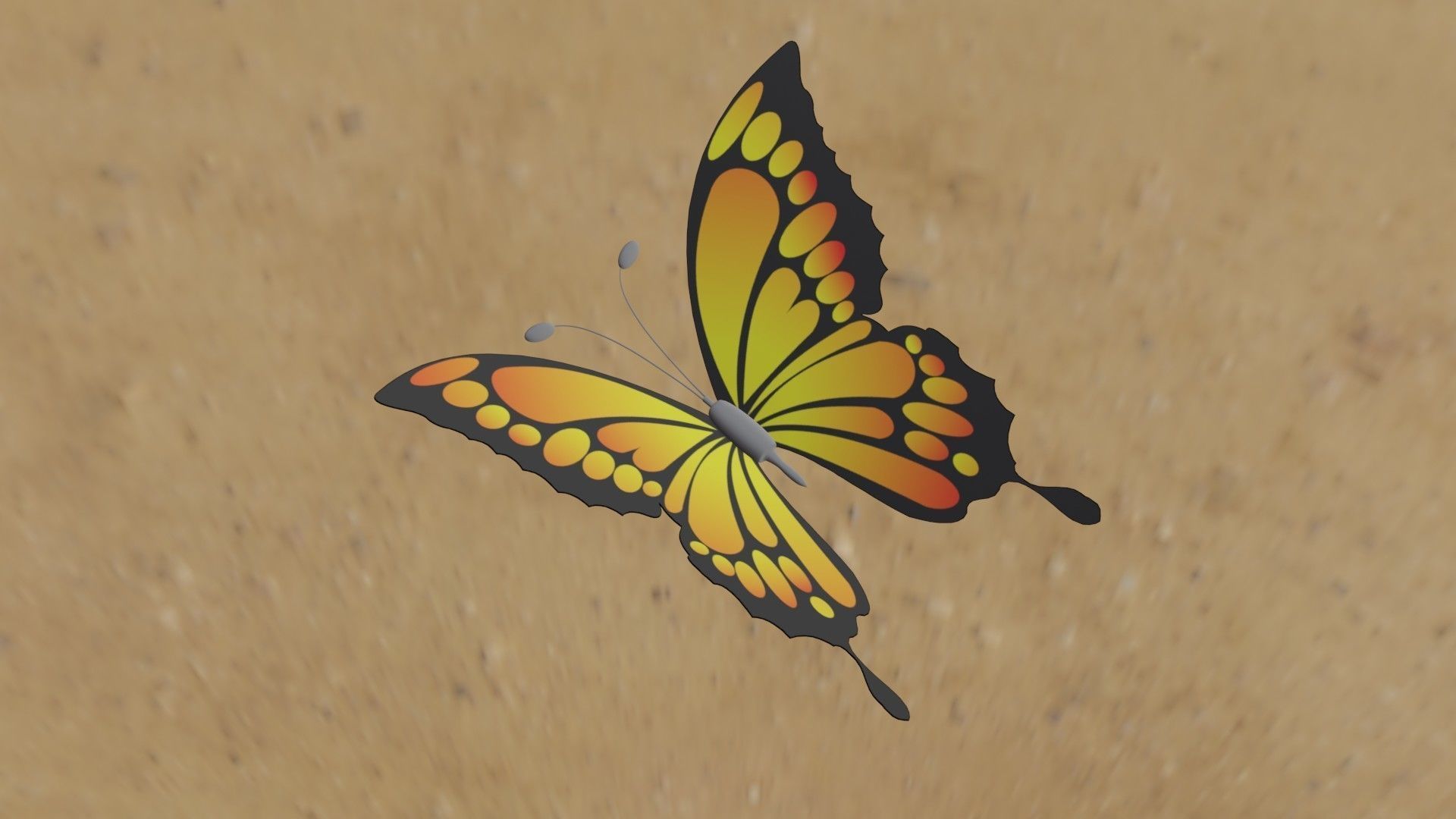 Rigged And Animated Butterfly 3D model_4