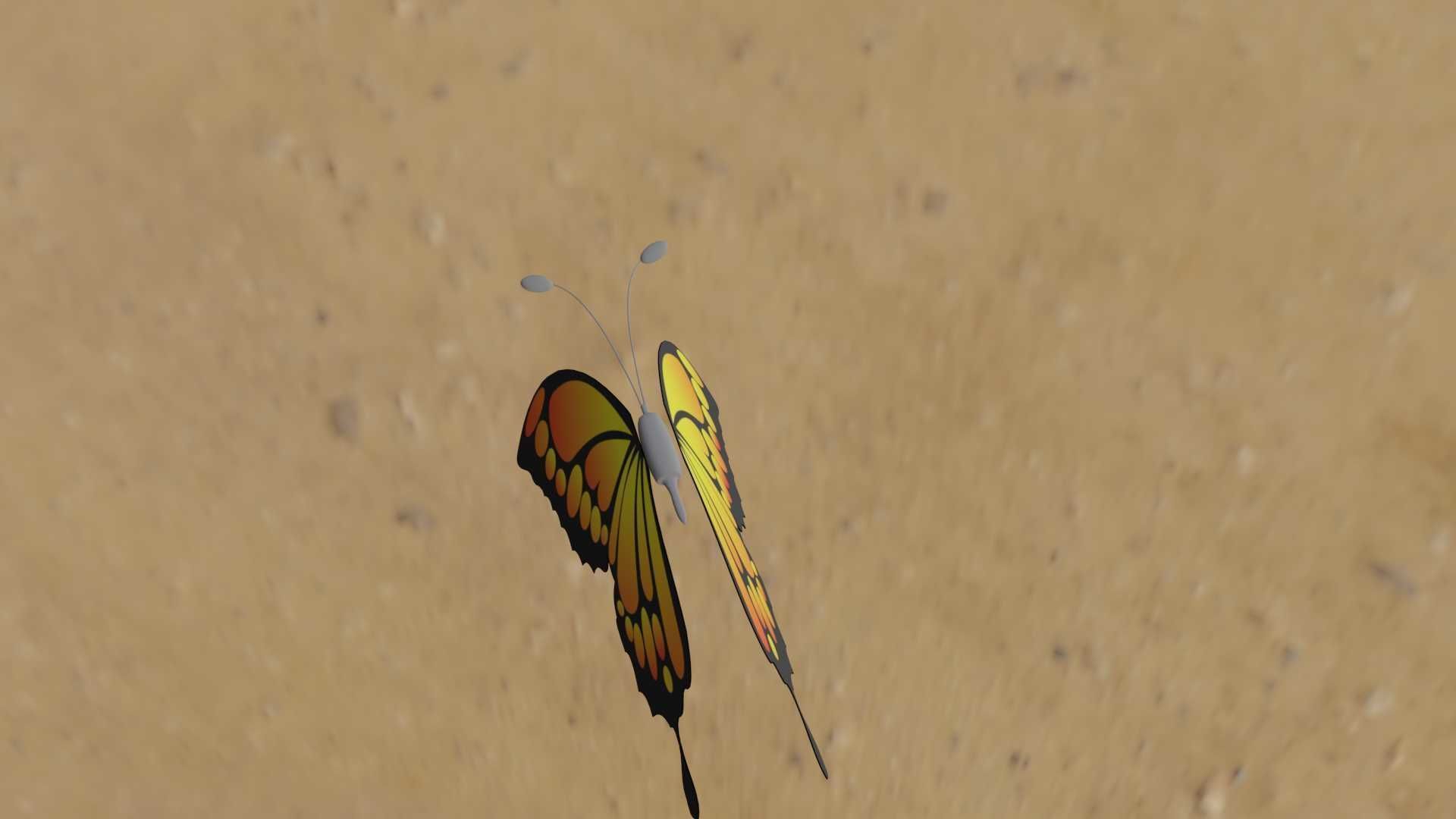 Rigged And Animated Butterfly 3D model_64