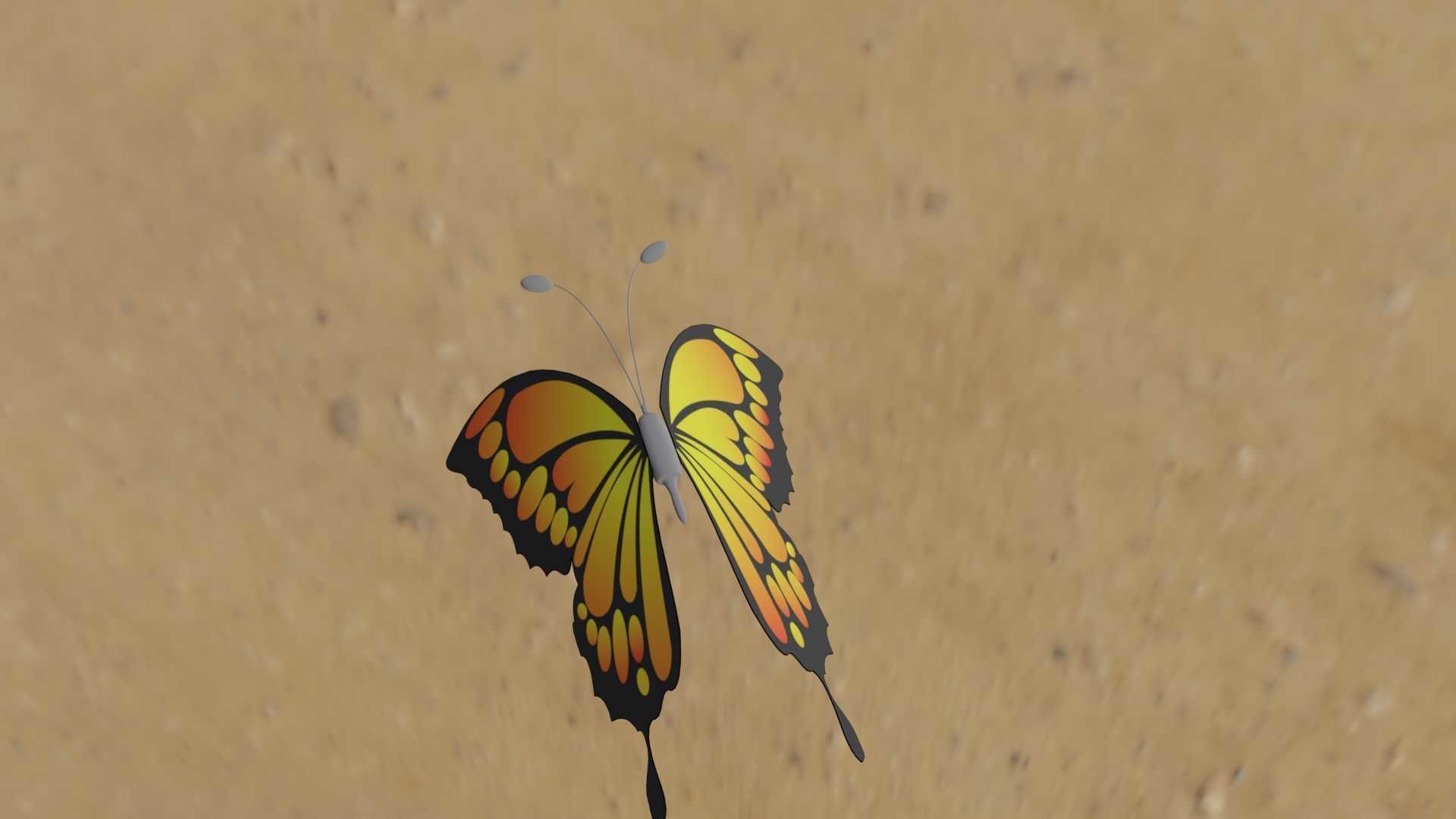 Rigged And Animated Butterfly 3D model_32