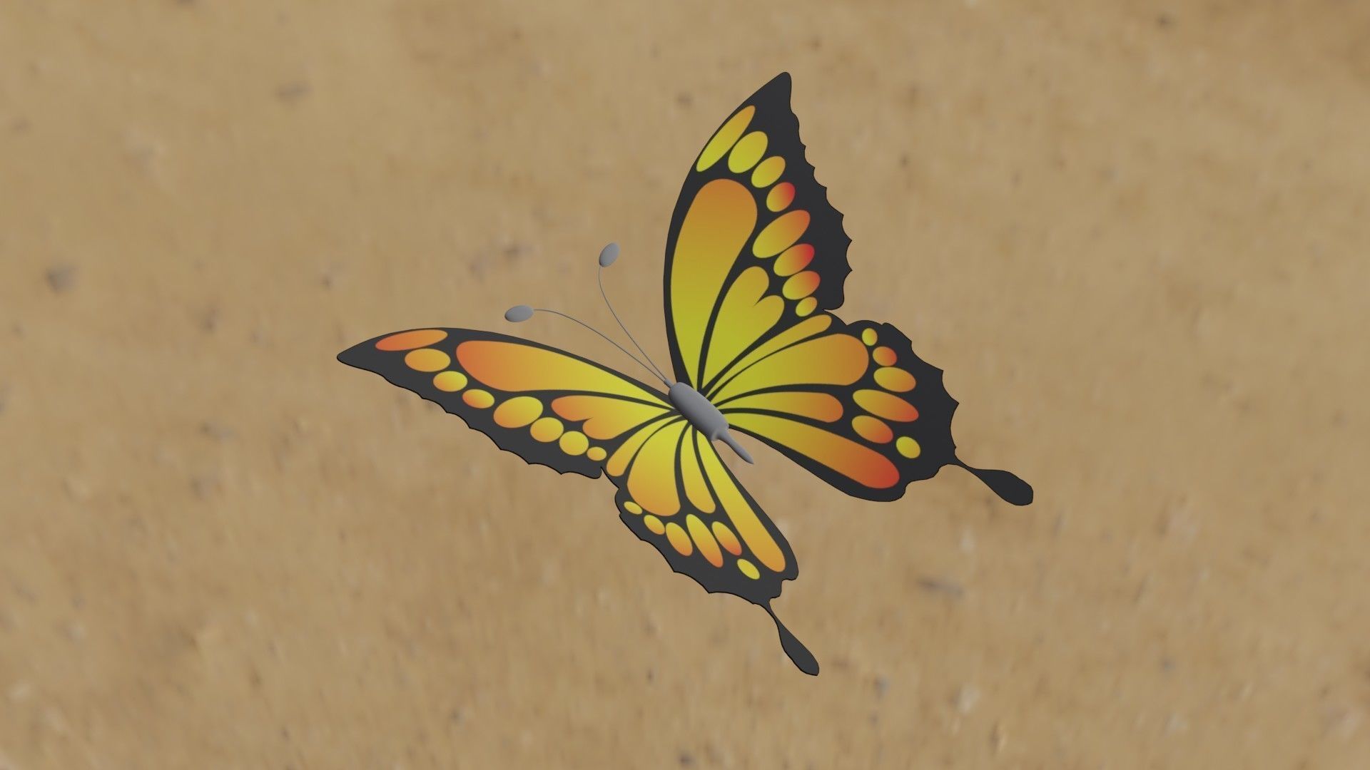 Rigged And Animated Butterfly 3D model_2