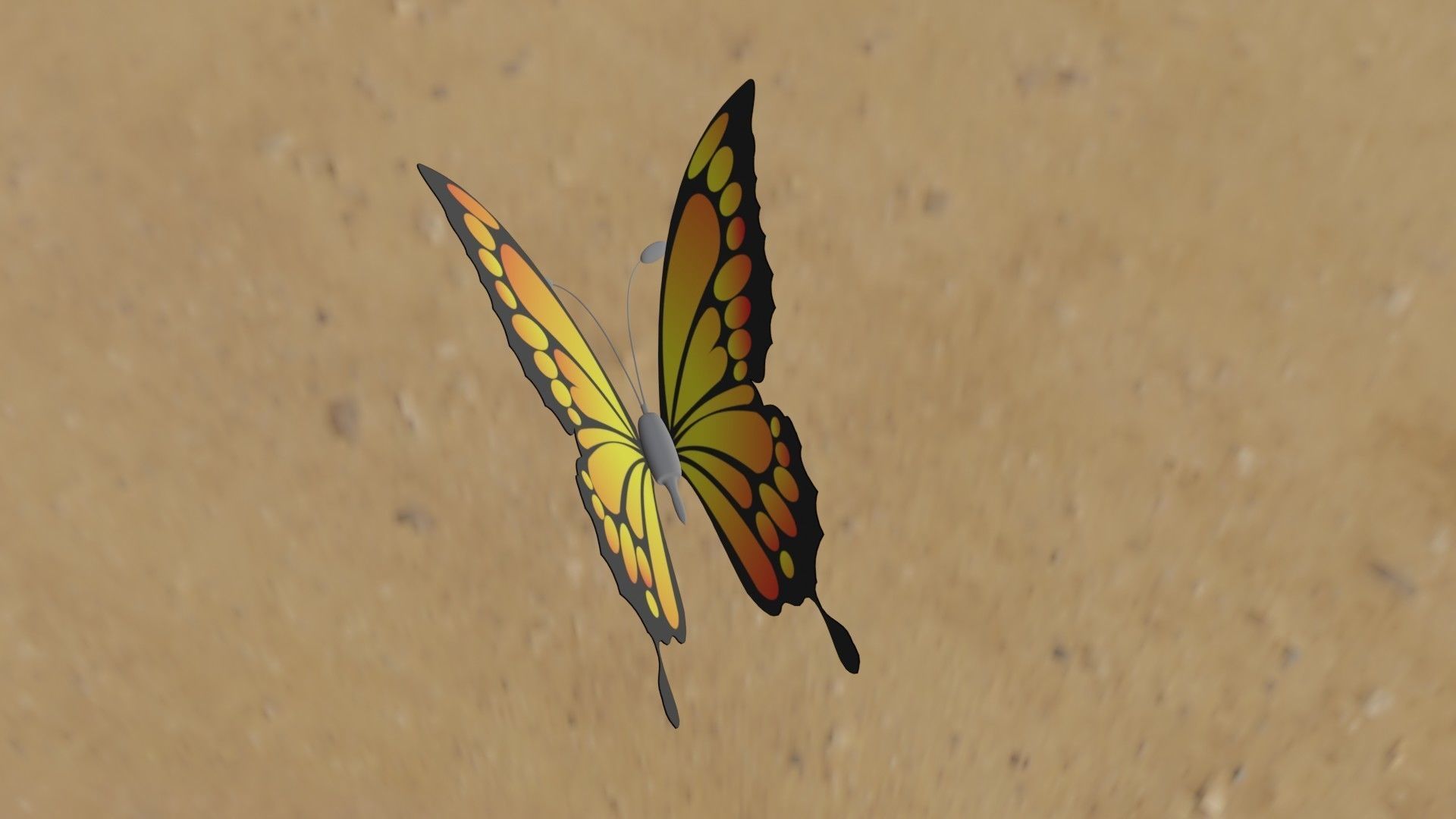 Rigged And Animated Butterfly 3D model_8