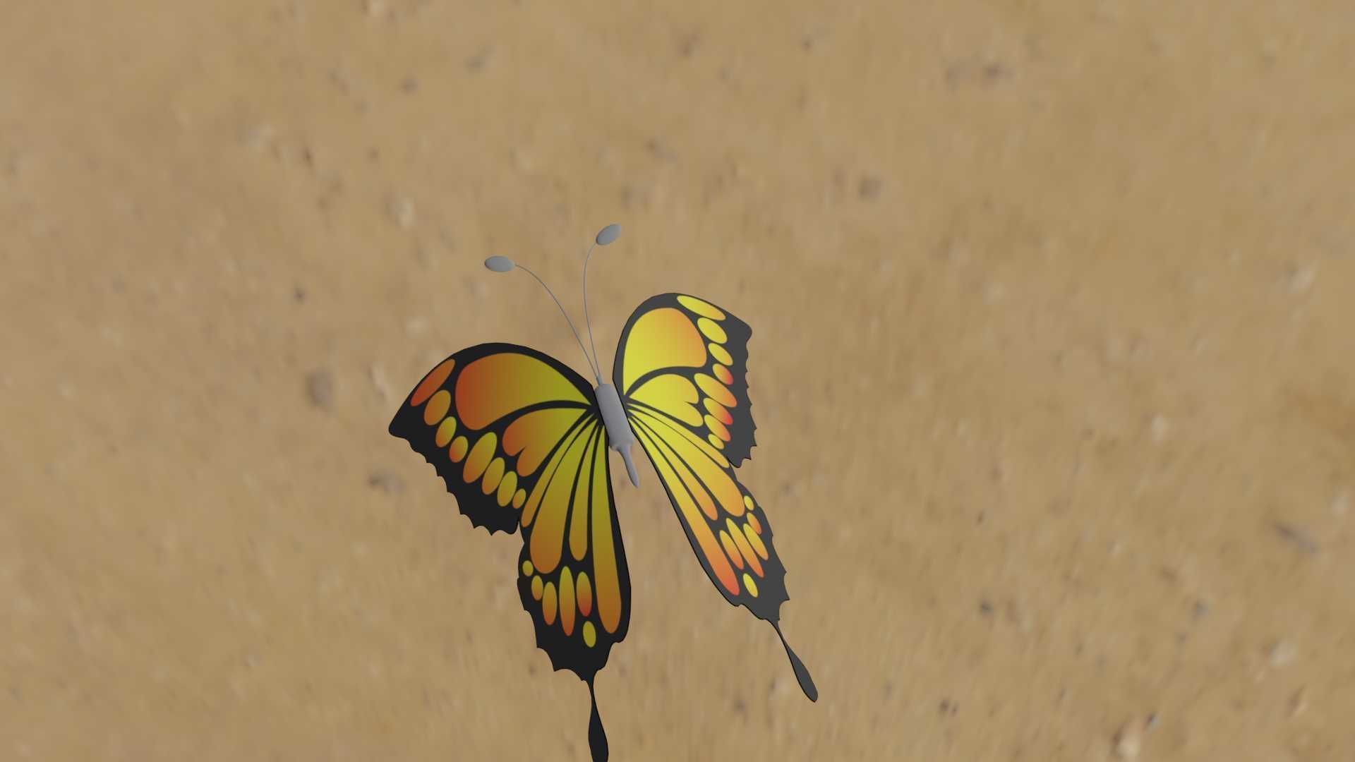 Rigged And Animated Butterfly 3D model_35