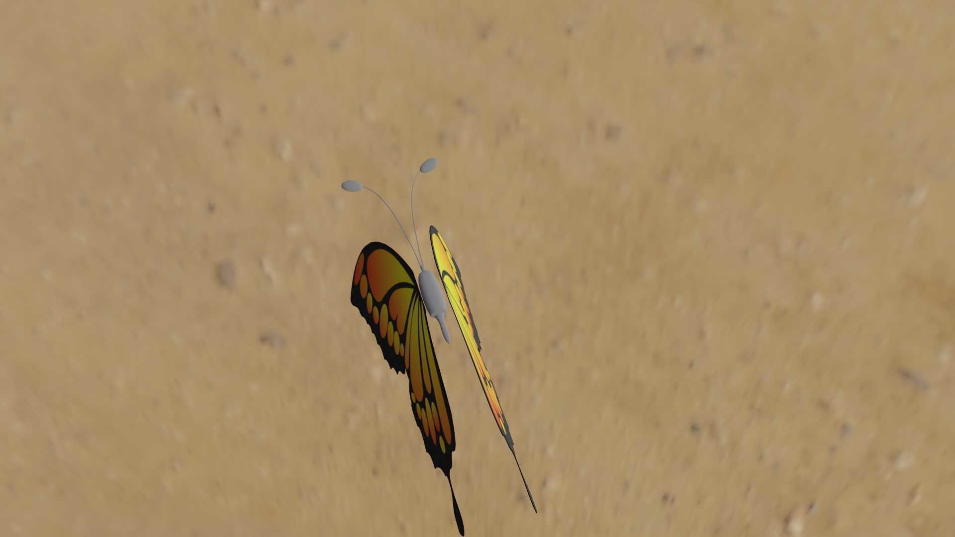 Rigged And Animated Butterfly 3D model_73