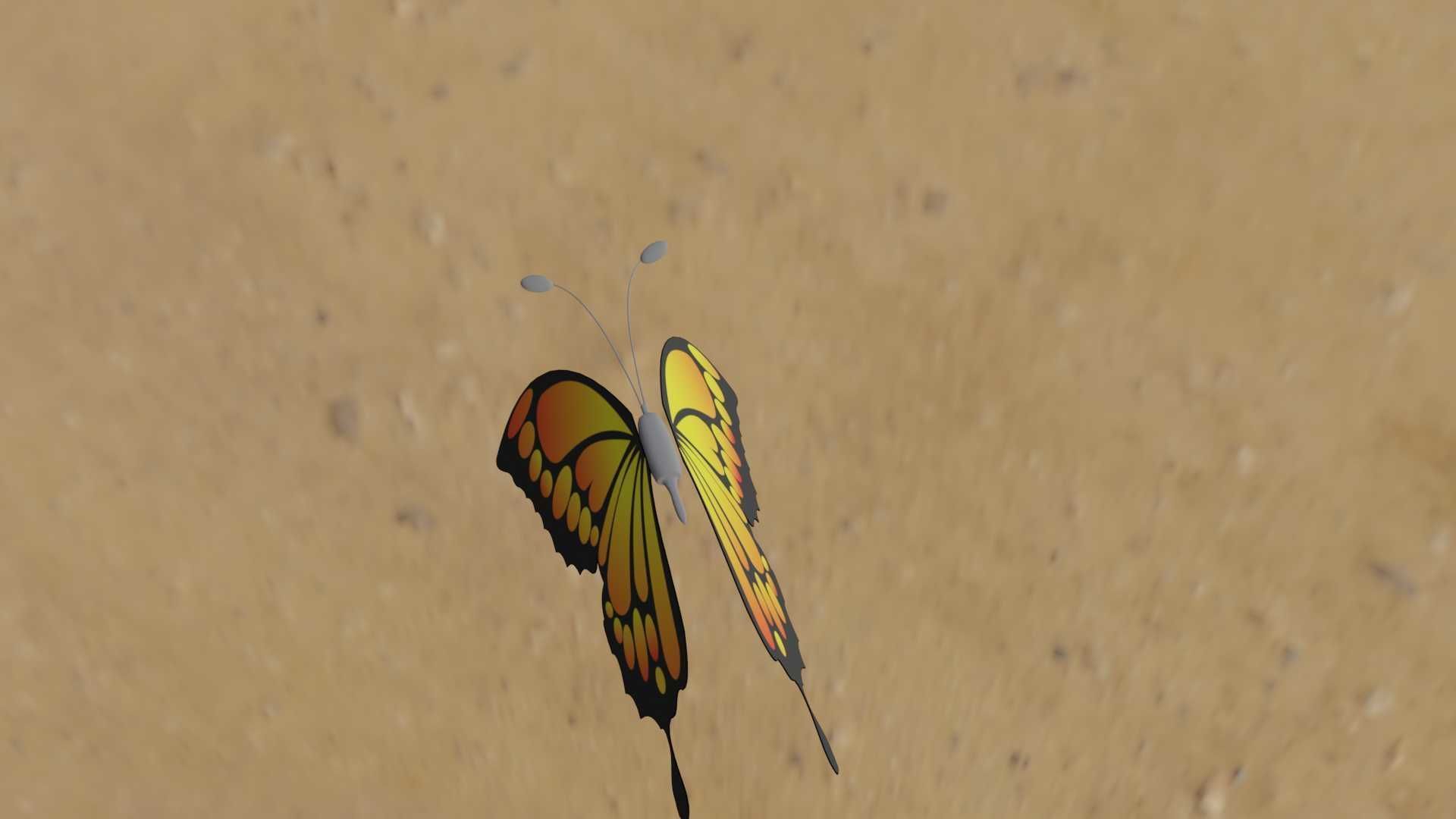 Rigged And Animated Butterfly 3D model_57