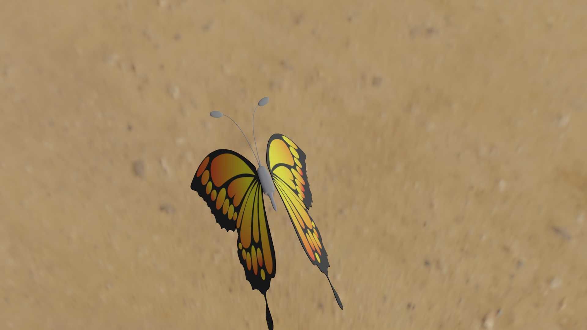 Rigged And Animated Butterfly 3D model_34