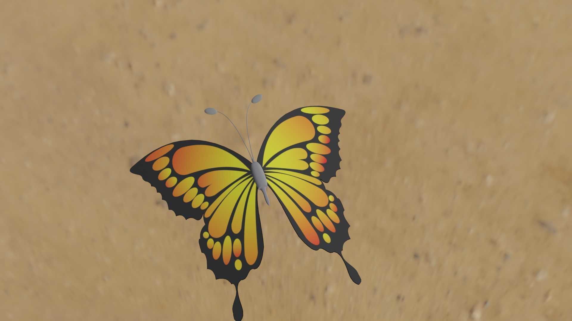 Rigged And Animated Butterfly 3D model_74