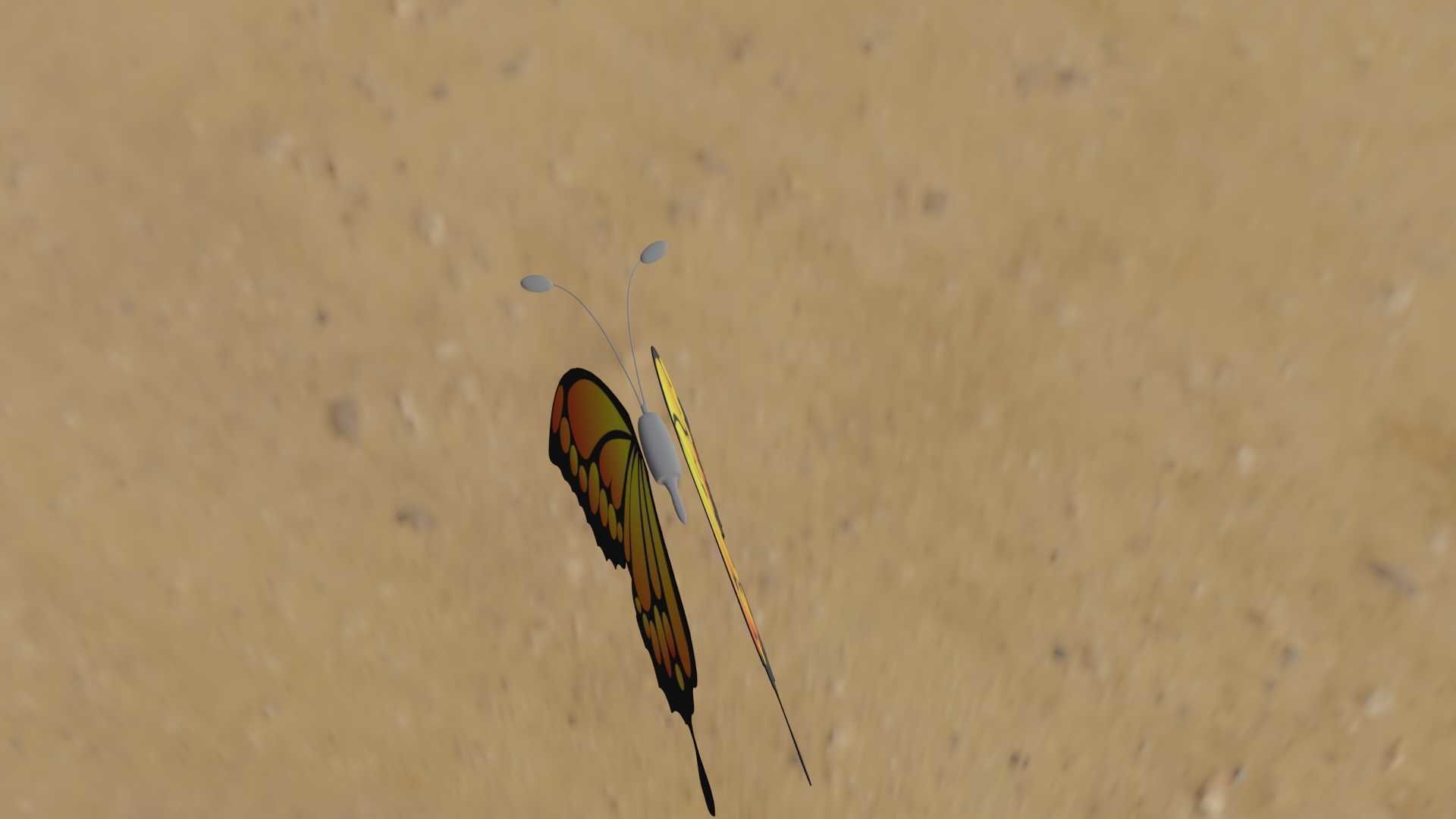 Rigged And Animated Butterfly 3D model_45