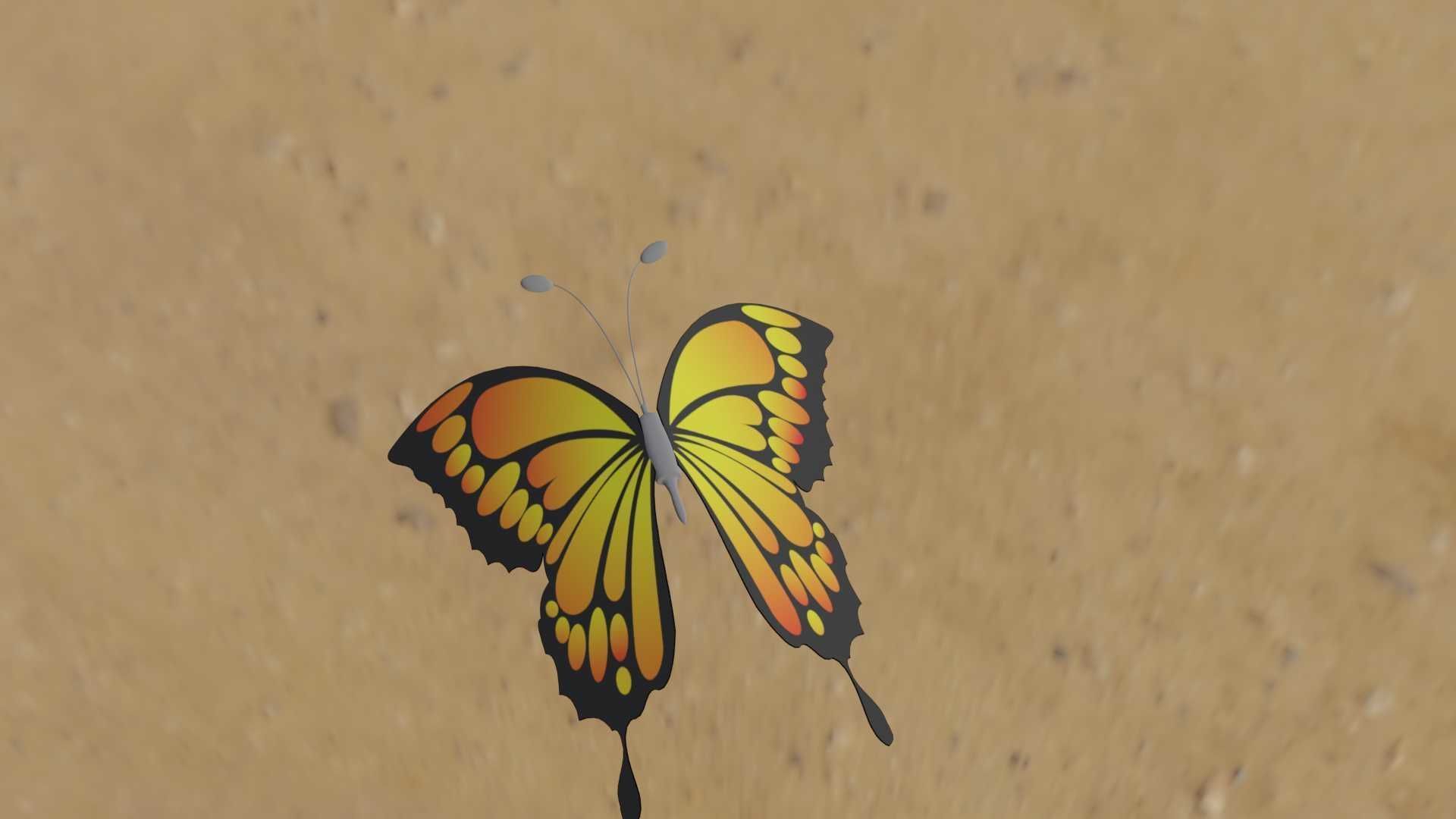 Rigged And Animated Butterfly 3D model_29