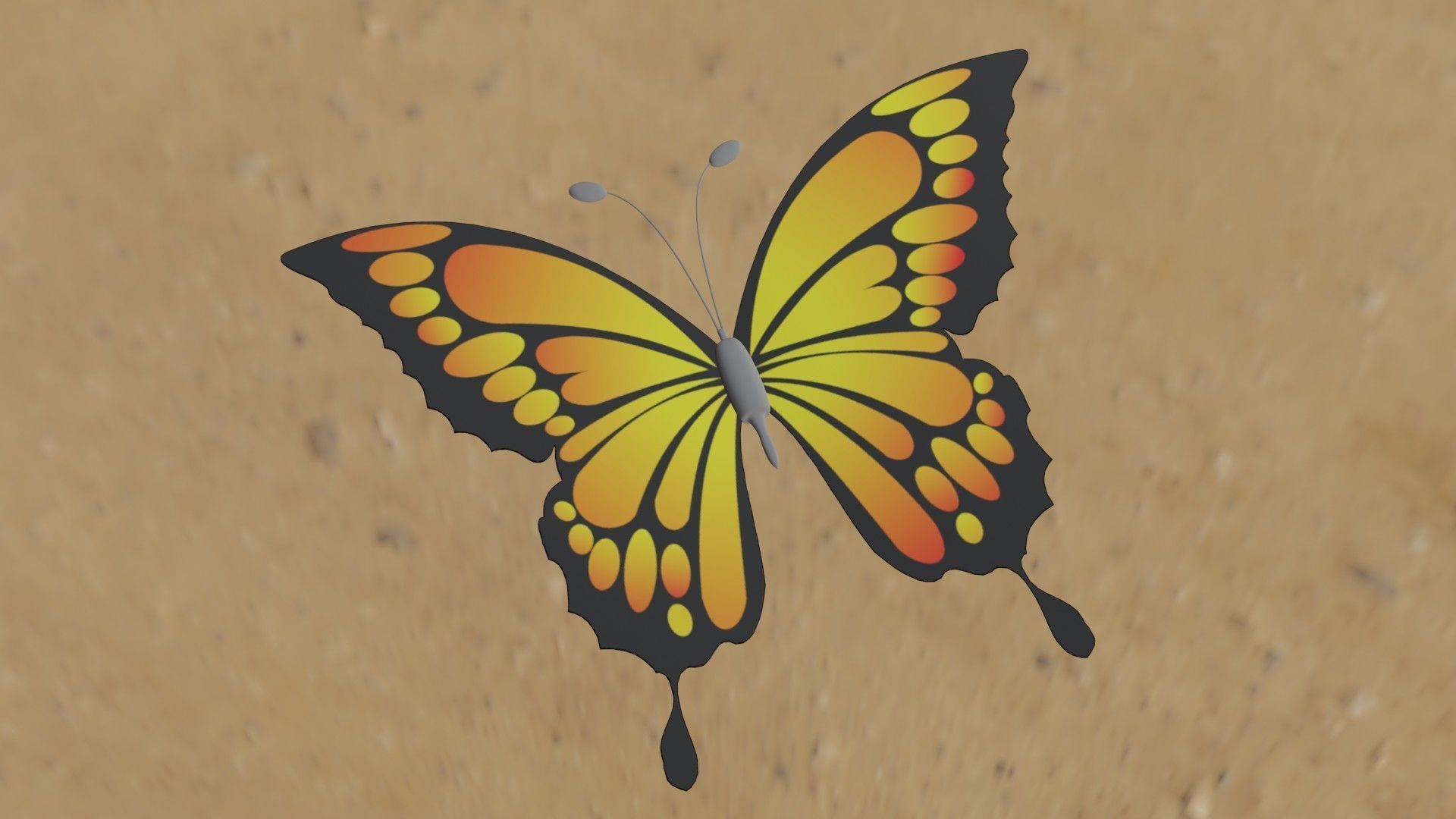 Rigged And Animated Butterfly 3D model_7