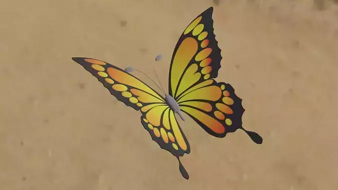 Rigged And Animated Butterfly