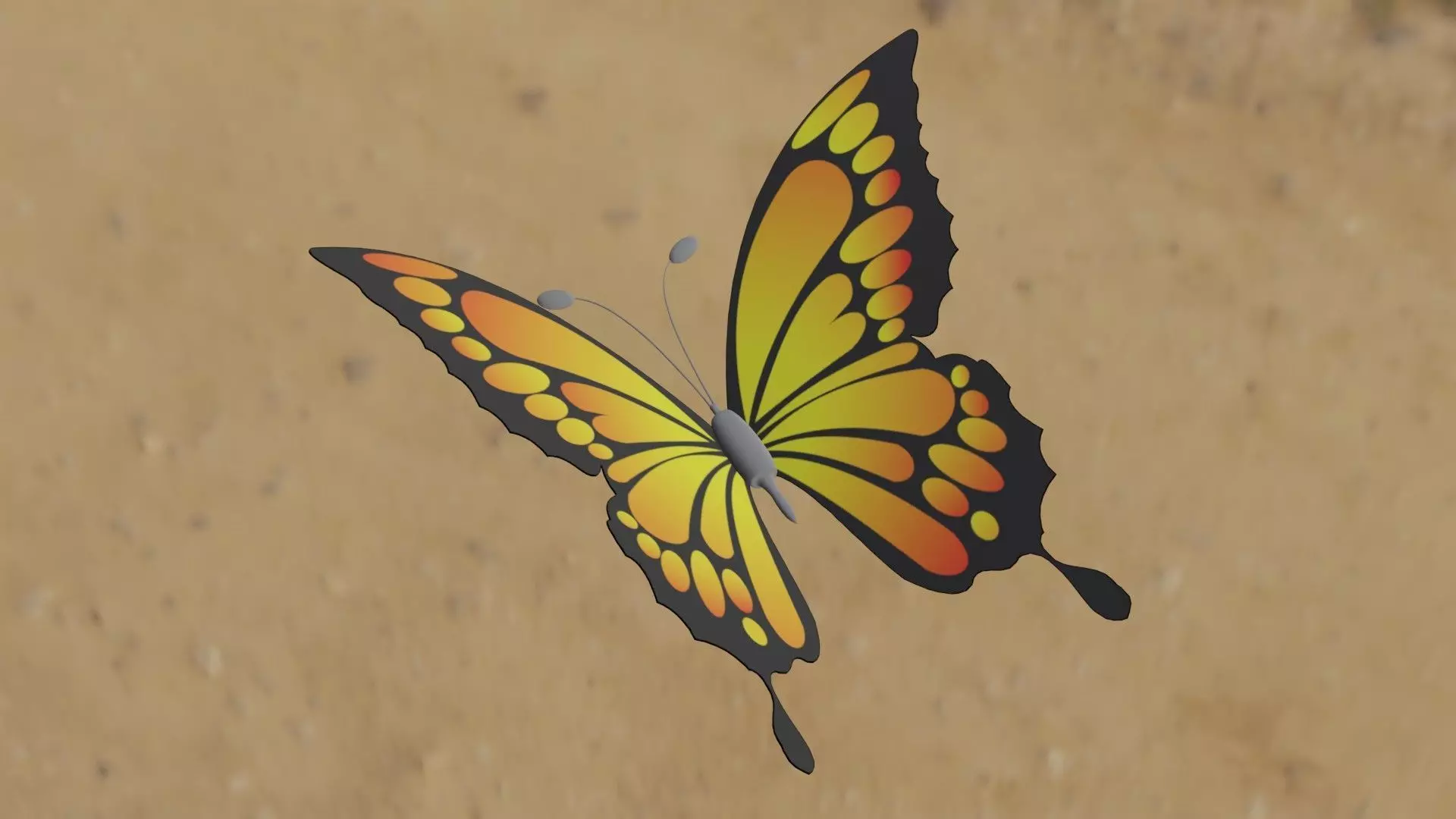 Rigged And Animated Butterfly 3D model_0