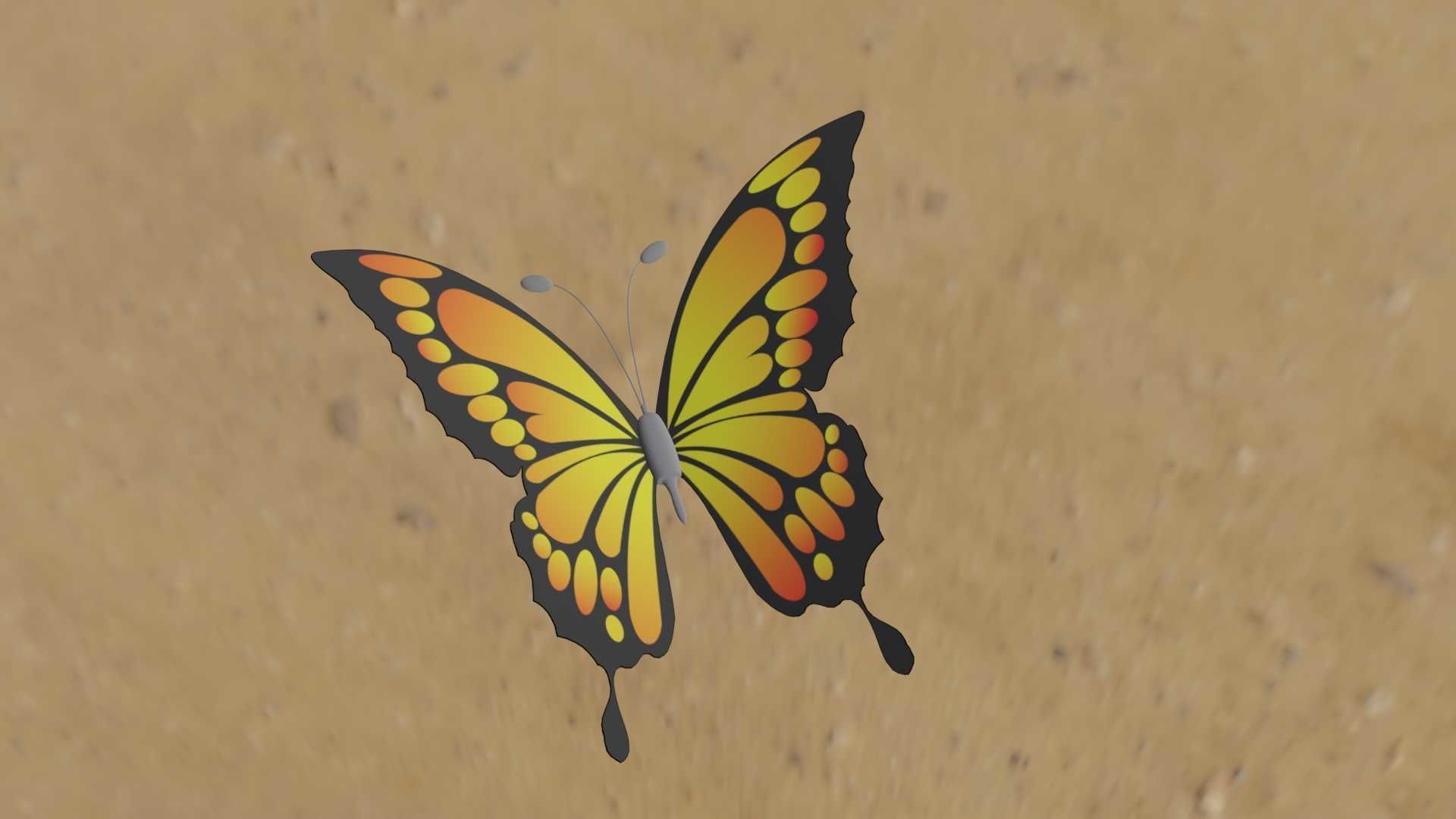 Rigged And Animated Butterfly 3D model_51