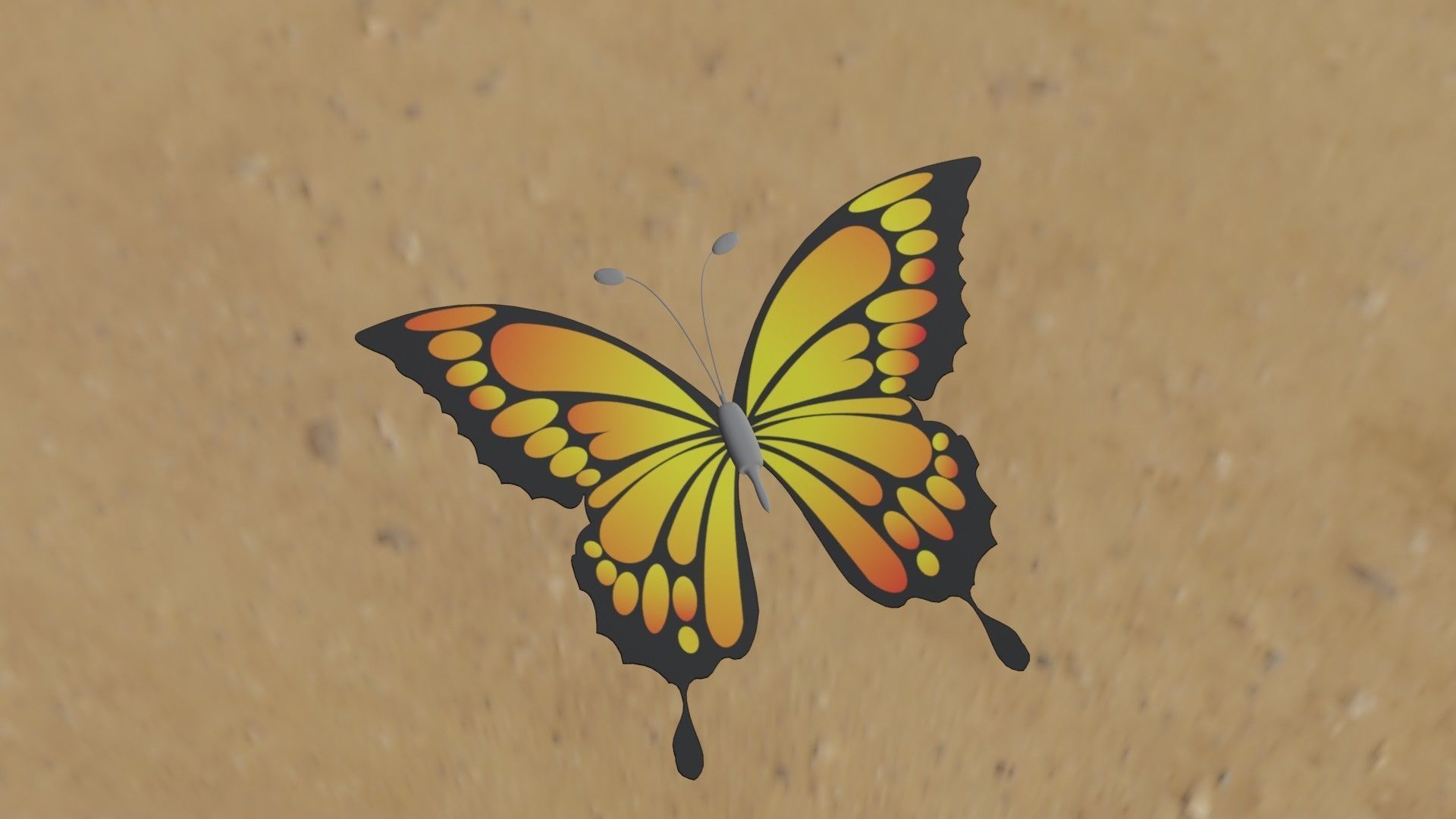 Rigged And Animated Butterfly 3D model_6