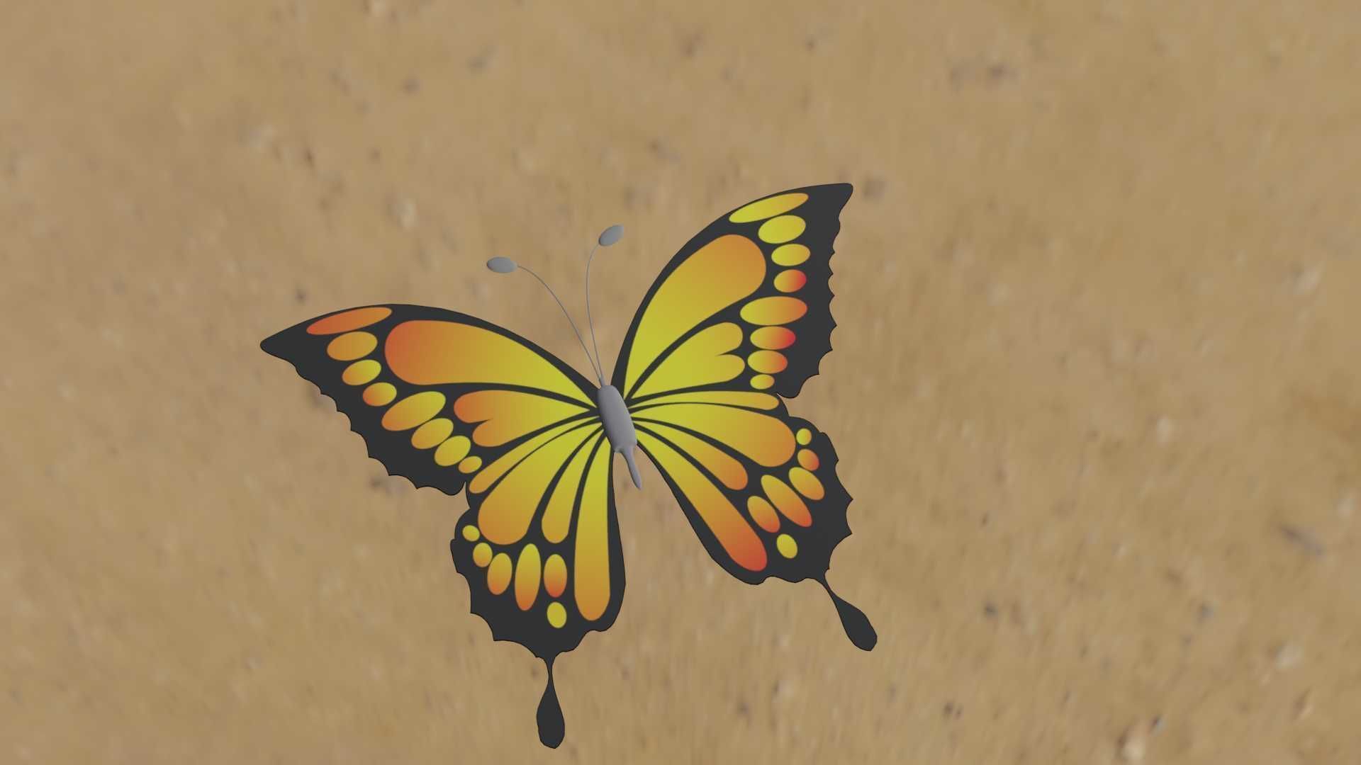 Rigged And Animated Butterfly 3D model_31