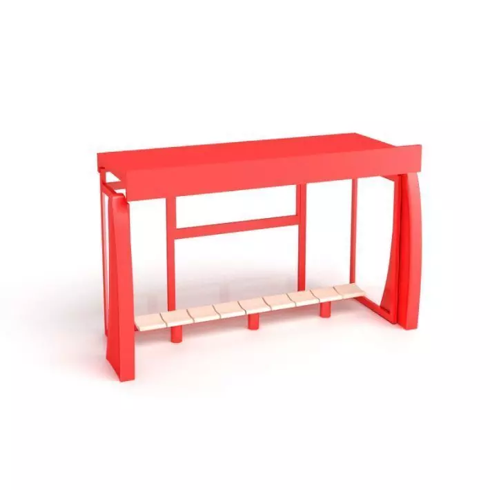Red Desk Street Element Design 3D model_0