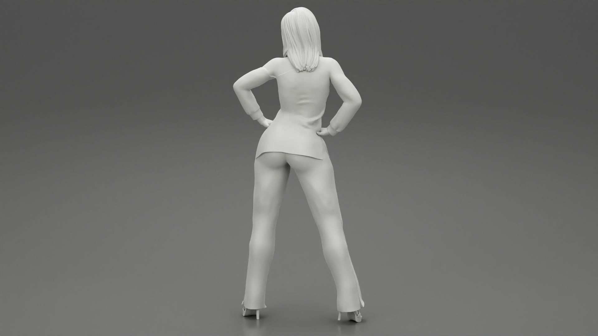Woman Posing in Fashionable Clothes 3D print model_7