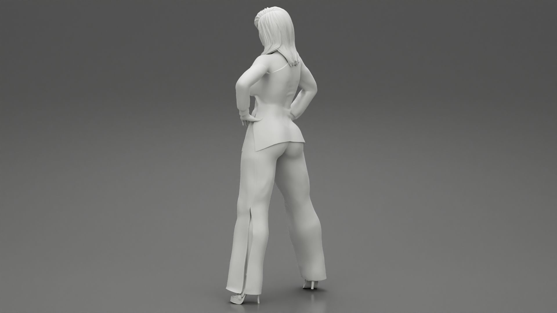 Woman Posing in Fashionable Clothes 3D print model_9