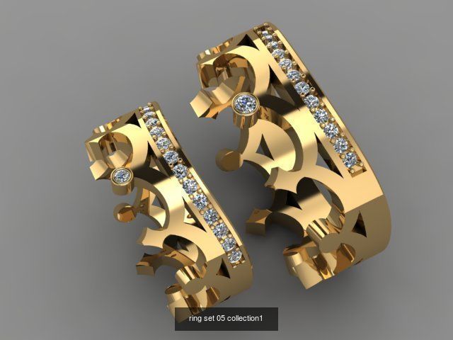 100 ring set engagement ring  3D Model Collection_13