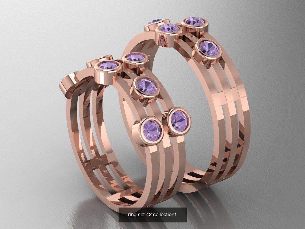 100 ring set engagement ring  3D Model Collection_54