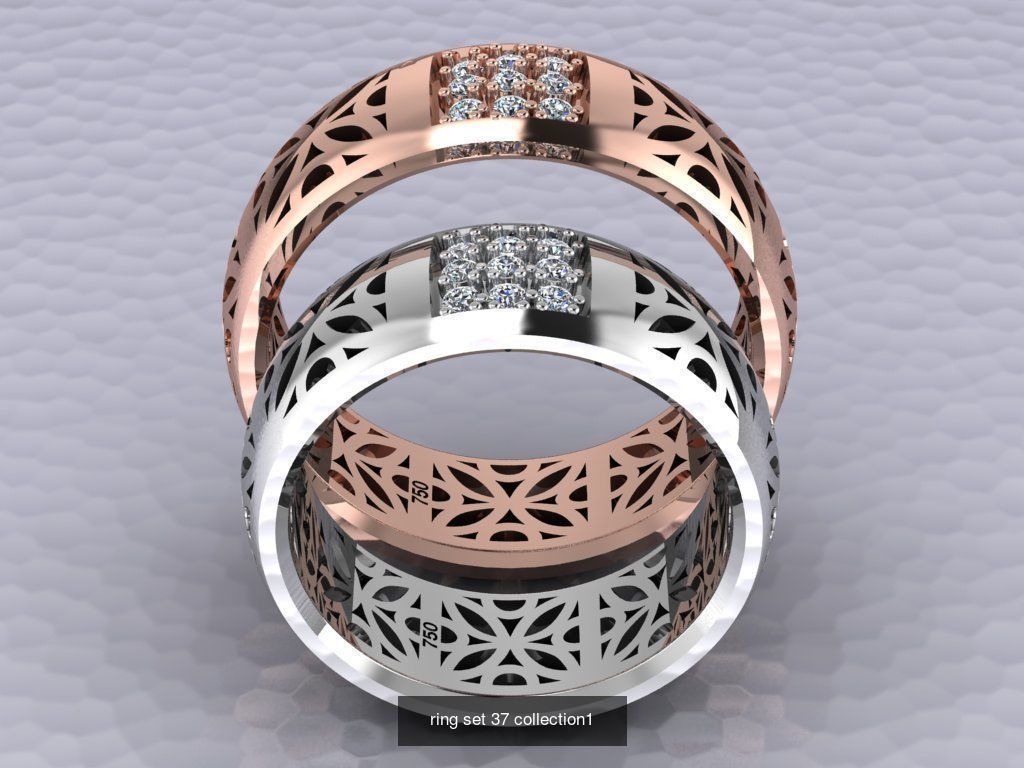 100 ring set engagement ring  3D Model Collection_49