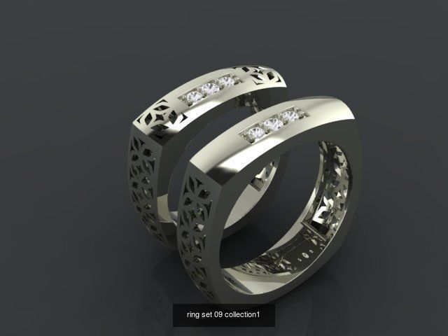 100 ring set engagement ring  3D Model Collection_22