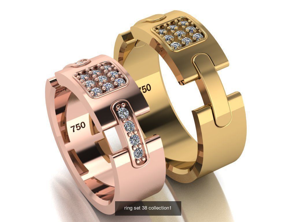 100 ring set engagement ring  3D Model Collection_50