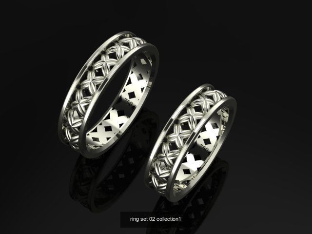 100 ring set engagement ring  3D Model Collection_15