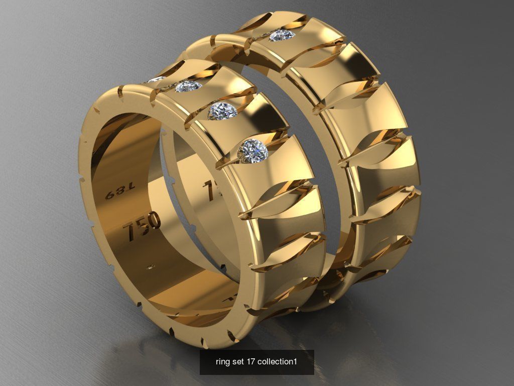 100 ring set engagement ring  3D Model Collection_29