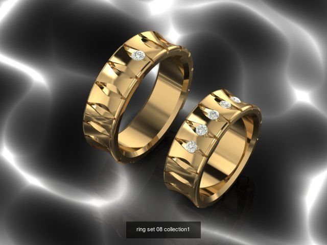 100 ring set engagement ring  3D Model Collection_19