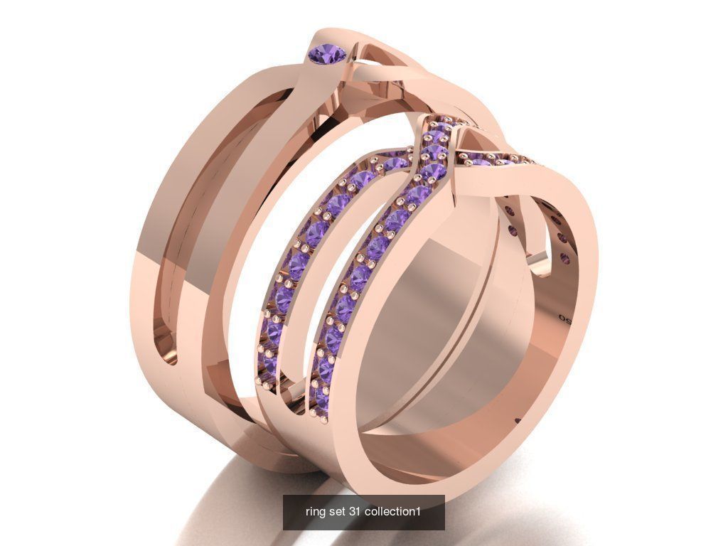 100 ring set engagement ring  3D Model Collection_43