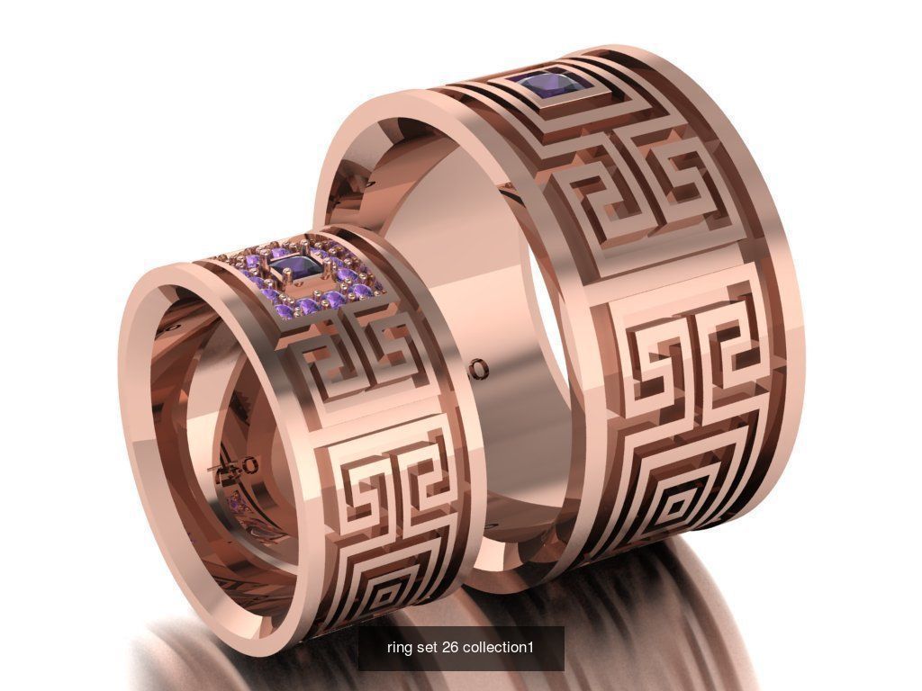 100 ring set engagement ring  3D Model Collection_38