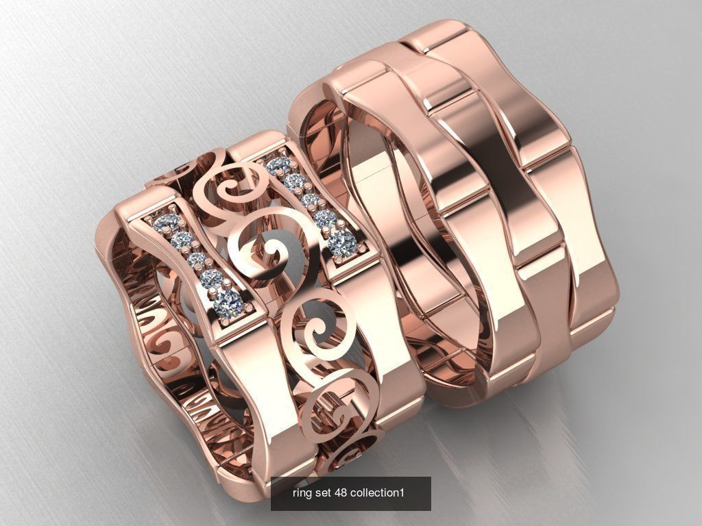 100 ring set engagement ring  3D Model Collection_60
