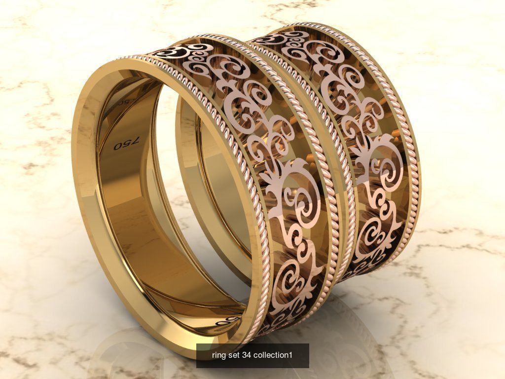 100 ring set engagement ring  3D Model Collection_46