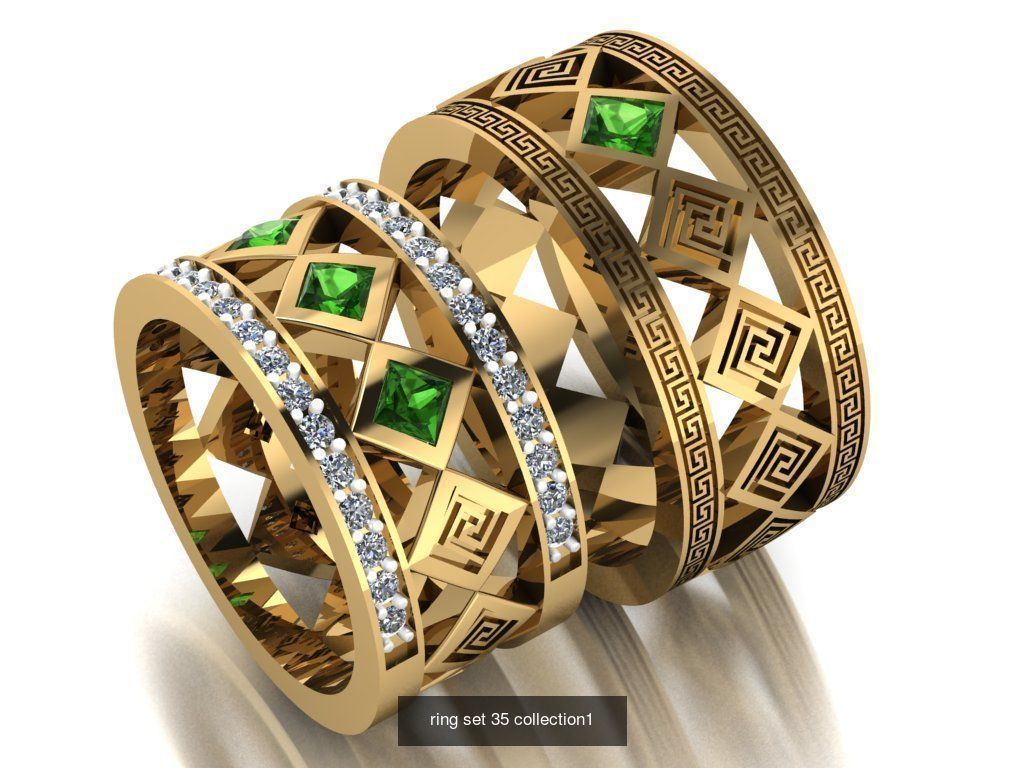 100 ring set engagement ring  3D Model Collection_47