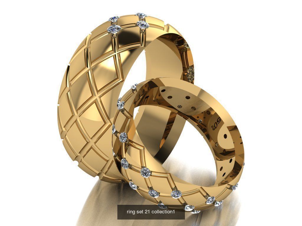 100 ring set engagement ring  3D Model Collection_33