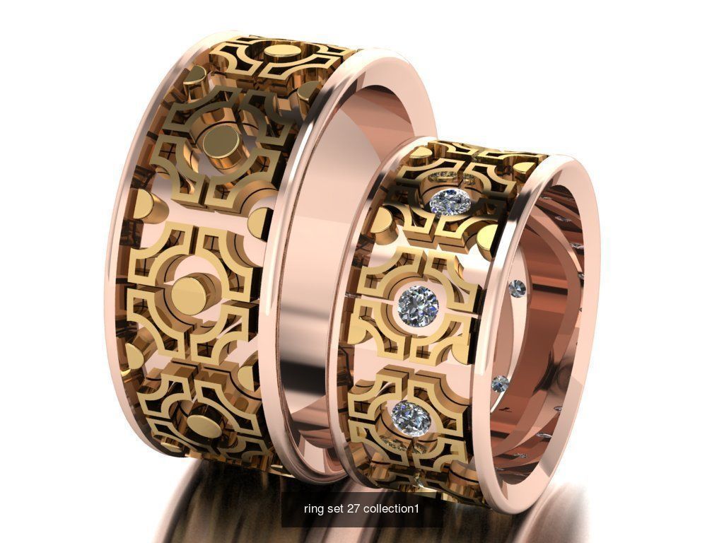 100 ring set engagement ring  3D Model Collection_39