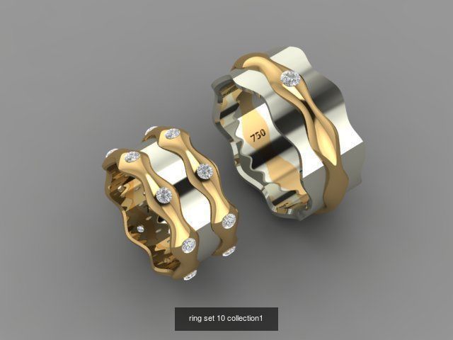 100 ring set engagement ring  3D Model Collection_21