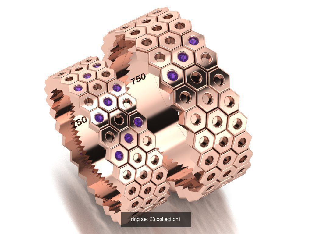 100 ring set engagement ring  3D Model Collection_35